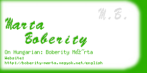 marta boberity business card